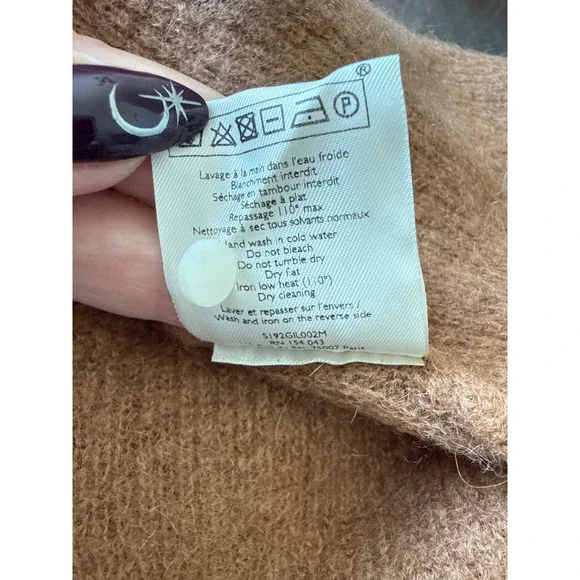 Sezane Gaspard Cardigan Camel Brown Mohair Alpaca Knit Sweater Womens XS - Picture 8 of 8